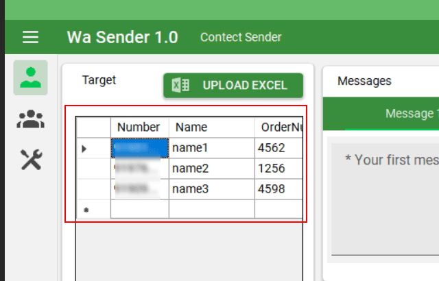 Upload Saved Excel File